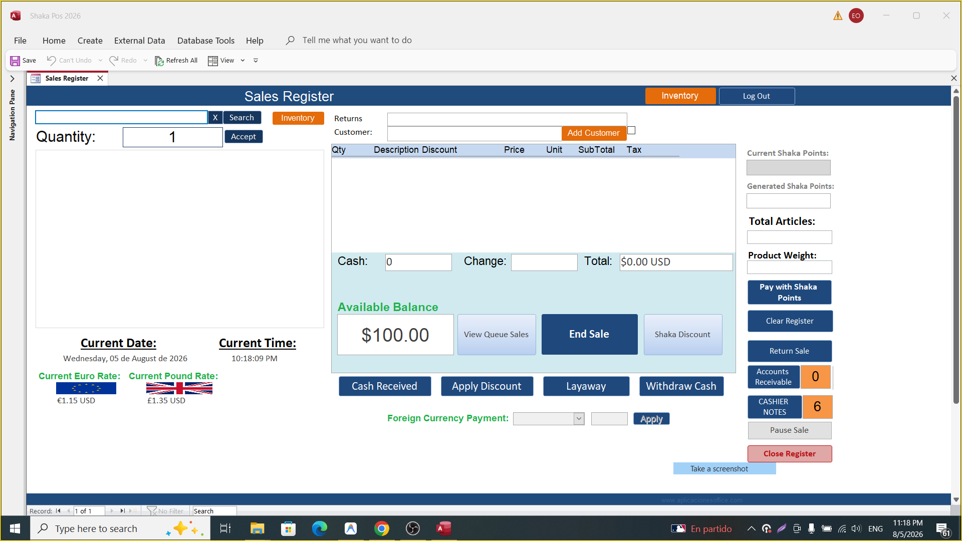 Cashier Interface